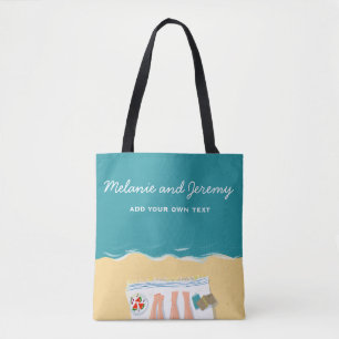 Couple Sunbat on Beach Personalisiert Tasche