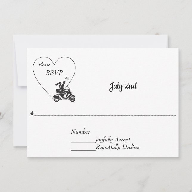 Couple sur Faire-part de mariage moto RSVP (Devant)