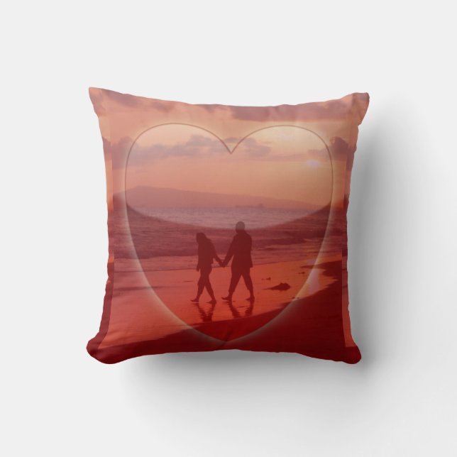 Couple sur la plage Valentine Coussin (Recto)