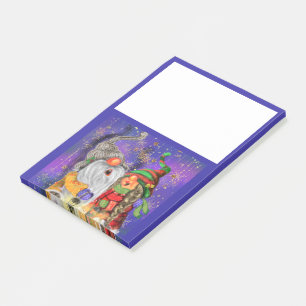 Couple Sweet Gnomes Singen Happy Christmas Song Post-it Klebezettel