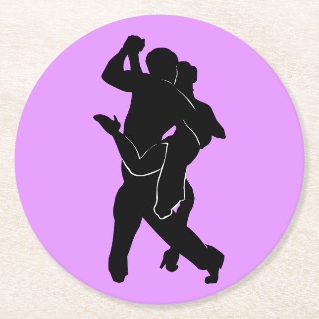 Couple Tango Dancer Untersetzer Lila - Benutzerdef (Vorderseite)