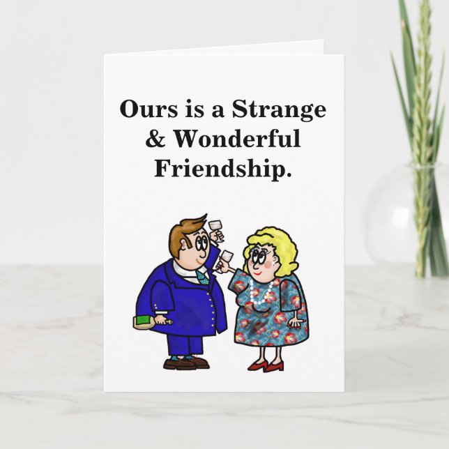 Couple Toasting Leur Carte De Voeux D'Amitié (Devant)