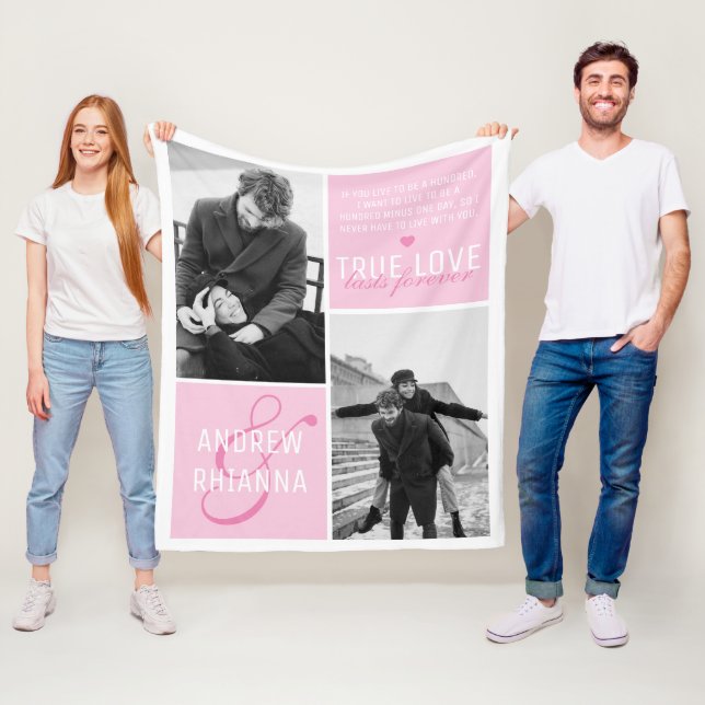 Couple True Love 2 Foto & Quote Fleecedecke (Beispiel)