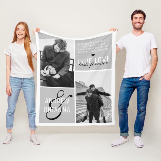 Couple True Love 2 Foto & Quote Fleecedecke (Beispiel)