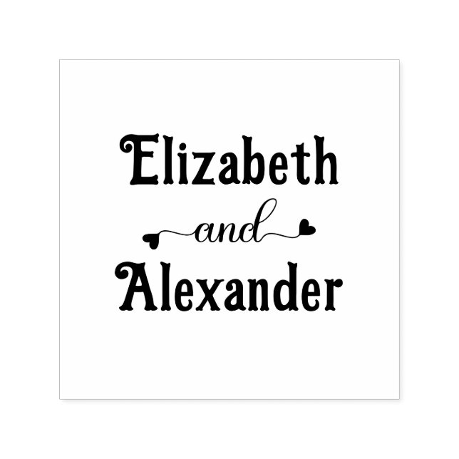 Couple Two Name Extravagant Heart"und" #1LG Permastempel (Design)