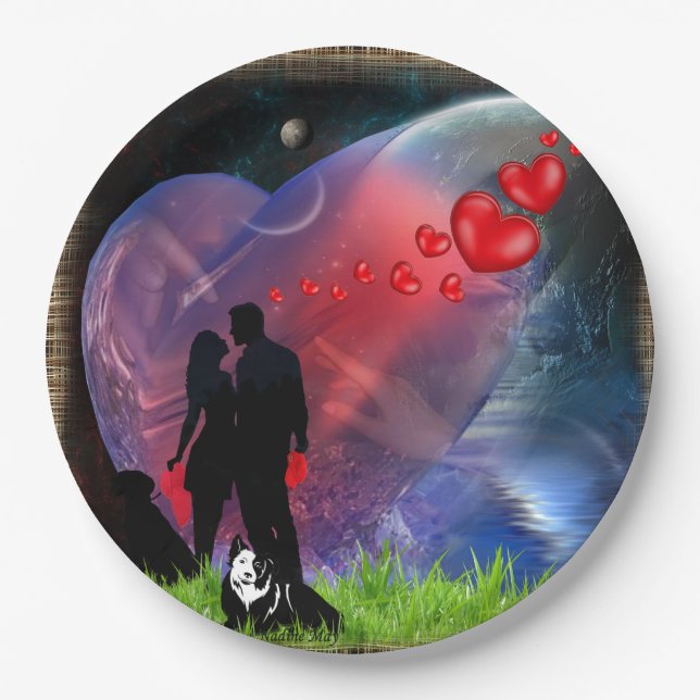 Couple Valentine Picnic Pappteller (Vorderseite)
