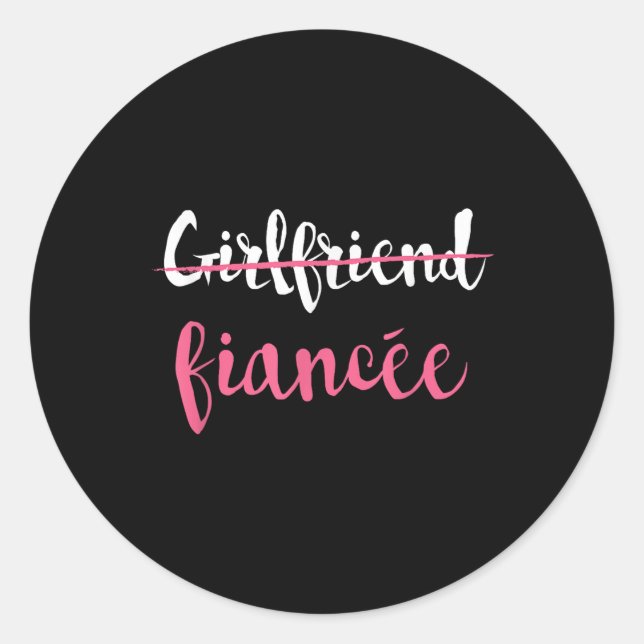 Couple Verlobung Just Verlobt Girlfriend Fiancer Runder Aufkleber (Vorderseite)