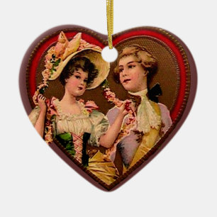 Couple victorien en ornement cardiaque