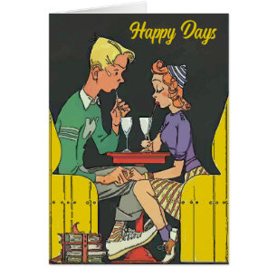 Couple vintage avec soda