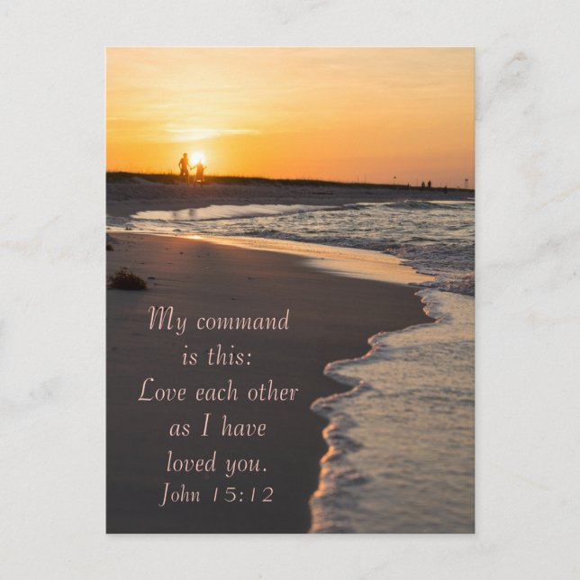 Couple Walking Beach bei Sunrise John 1512 Postcar Postkarte (Vorderseite)