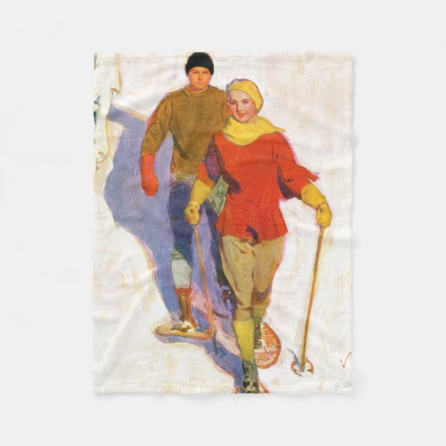 Couple Wearing Snowschuhe von McClelland Barclay Fleecedecke (Vorderseite)