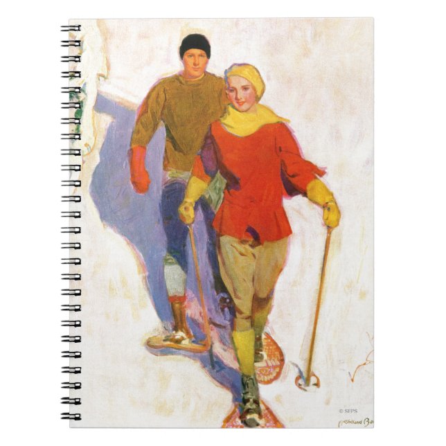Couple Wearing Snowschuhe von McClelland Barclay Notizblock (Vorderseite)