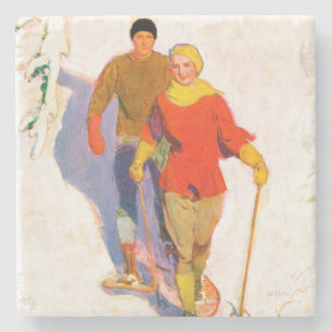 Couple Wearing Snowschuhe von McClelland Barclay Steinuntersetzer