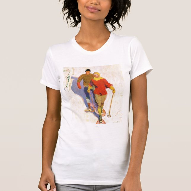 Couple Wearing Snowschuhe von McClelland Barclay T-Shirt (Vorderseite)