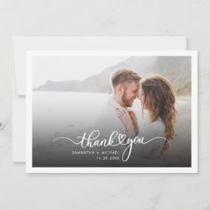 Couple Wedding Foto Script Typografy Dankeskarte