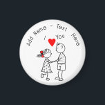 Couple Wedding Magnet und Individuelle Name - Ich<br><div class="desc">Personalisiert - Ich Liebe Sie Text Magnete mit Individuelle Name / Text und Niedlichen romantischen Paar Liebe Magnet Geschenk - Fügen Sie Ihren Namen mit Anpassungs-Tool - oder wählen Sie Schriftart / Größe / Farbe ! MIGNED-Maldesign</div>