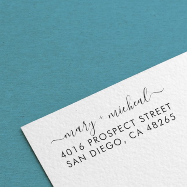 Couple Wedding Return Address Elegant Minimalist Permastempel (Von Creator hochgeladen)