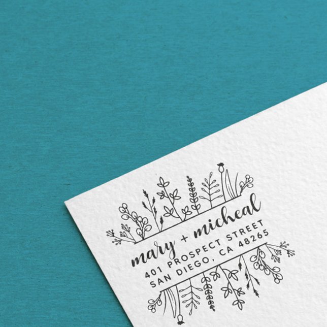 Couple Wedding Rücksendeadresse Elegant Minimalist Gummistempel (Von Creator hochgeladen)