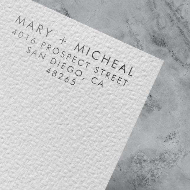 Couple Wedding Rücksendeadresse Elegant Minimalist Gummistempel (Von Creator hochgeladen)