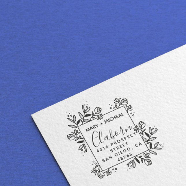 Couple Wedding Rücksendeadresse Elegant Minimalist Gummistempel (Von Creator hochgeladen)