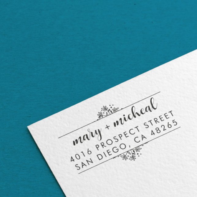 Couple Wedding Rücksendeadresse Elegant Minimalist Gummistempel (Von Creator hochgeladen)