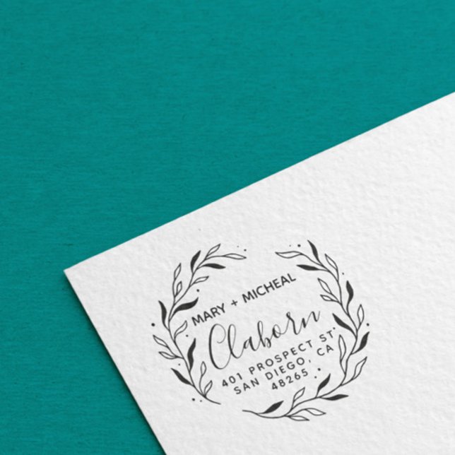Couple Wedding Rücksendeadresse Elegant Minimalist Gummistempel (Von Creator hochgeladen)