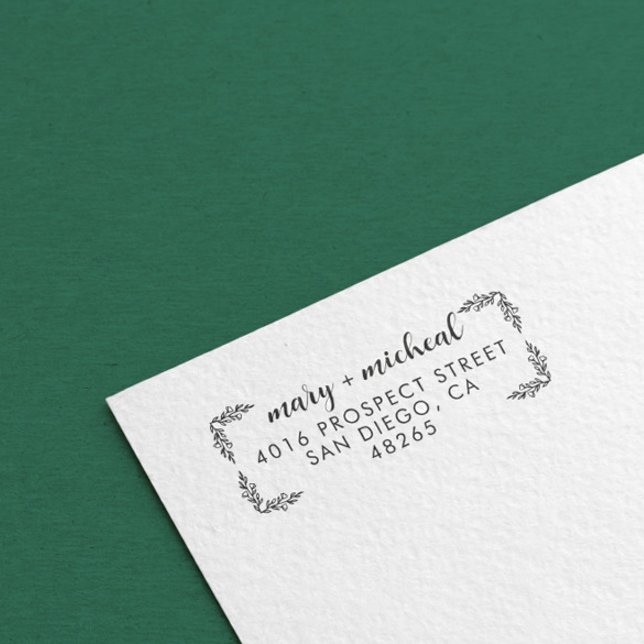 Couple Wedding Rücksendeadresse Elegant Minimalist Gummistempel (Von Creator hochgeladen)