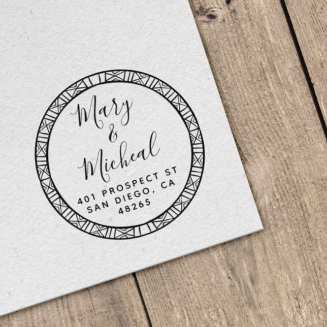 Couple Wedding Rücksendeadresse Elegant Minimalist Gummistempel (Von Creator hochgeladen)
