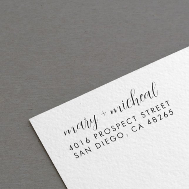 Couple Wedding Rücksendeadresse Elegant Minimalist Gummistempel (Von Creator hochgeladen)