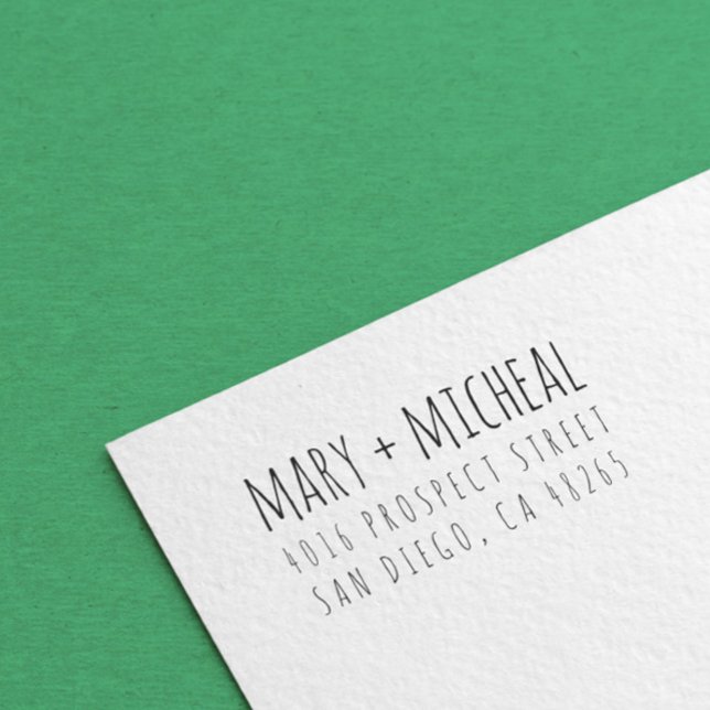 Couple Wedding Rücksendeadresse Elegant Minimalist Gummistempel (Von Creator hochgeladen)