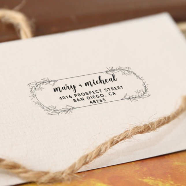 Couple Wedding Rücksendeadresse Elegant Minimalist Gummistempel (Von Creator hochgeladen)
