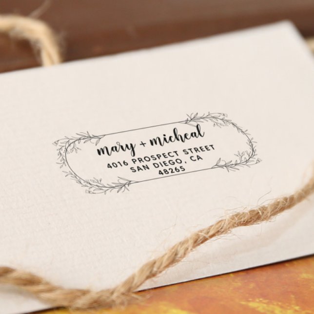 Couple Wedding Rücksendeadresse Elegant Minimalist Permastempel (Von Creator hochgeladen)