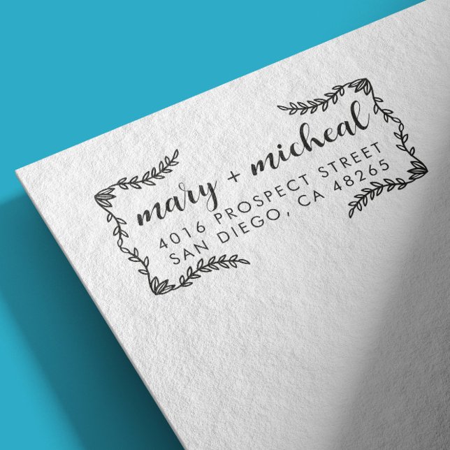 Couple Wedding Rücksendeadresse Elegant Minimalist Permastempel (Von Creator hochgeladen)