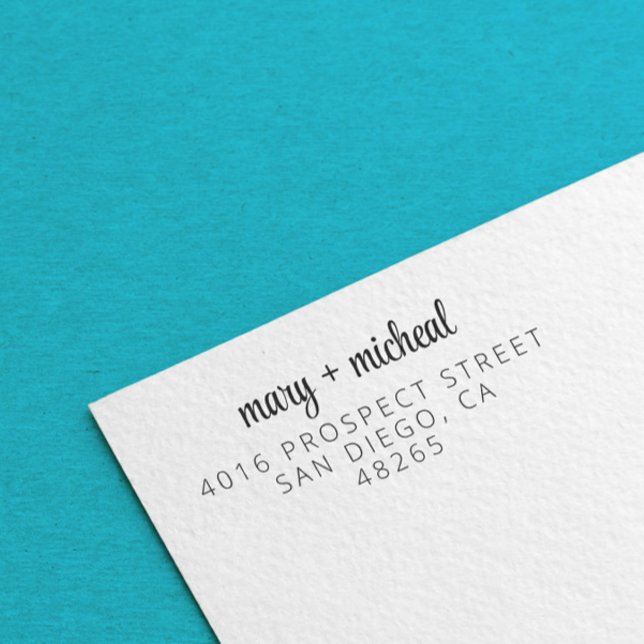 Couple Wedding Rücksendeadresse Elegant Minimalist Permastempel (Von Creator hochgeladen)