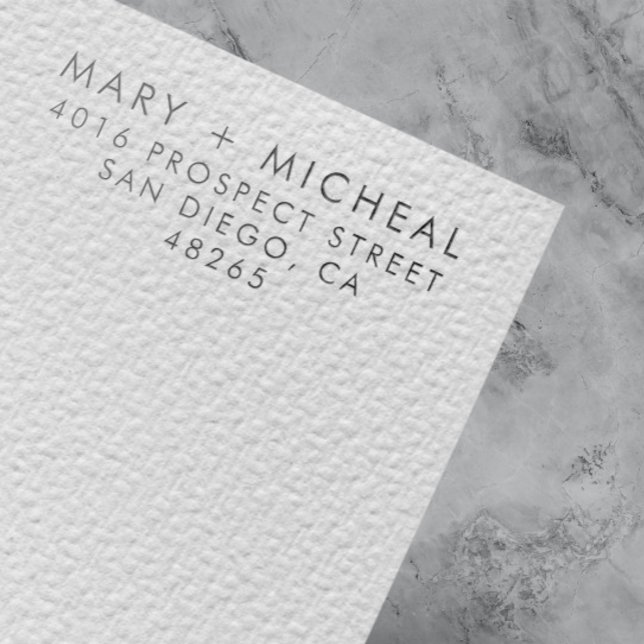 Couple Wedding Rücksendeadresse Elegant Minimalist Permastempel (Von Creator hochgeladen)