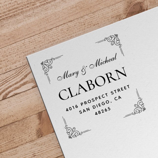 Couple Wedding Rücksendeadresse Elegant Minimalist Permastempel (Von Creator hochgeladen)