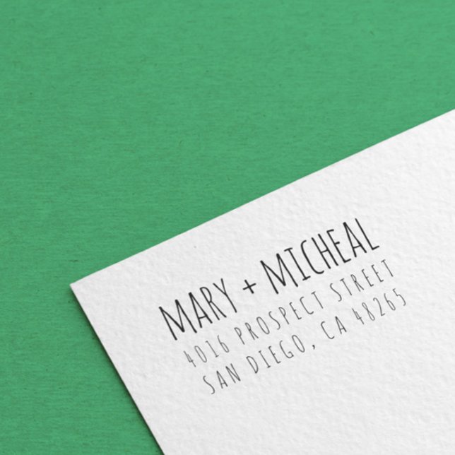 Couple Wedding Rücksendeadresse Elegant Minimalist Permastempel (Von Creator hochgeladen)