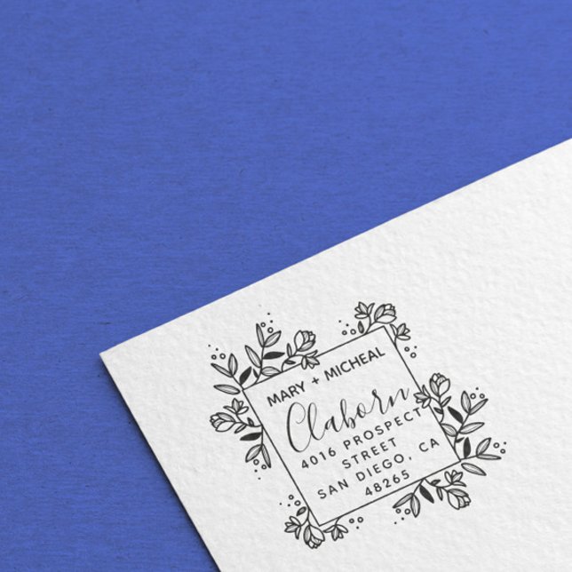 Couple Wedding Rücksendeadresse Elegant Minimalist Permastempel (Von Creator hochgeladen)