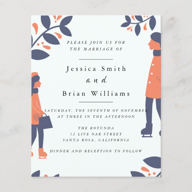 Couple Winter Liebe Hochzeit Flyer (Vorne)