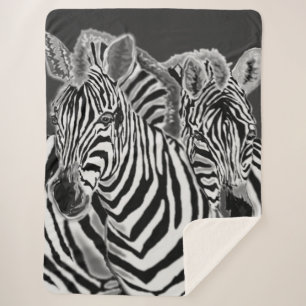 Couple Zebra Sherpa Blanket Sherpadecke
