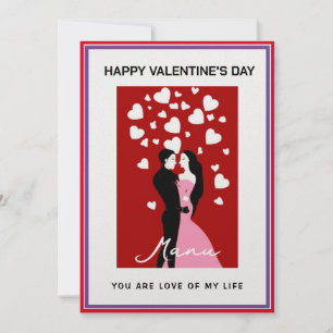 Couples amoureux, carte de Saint Valentin personna