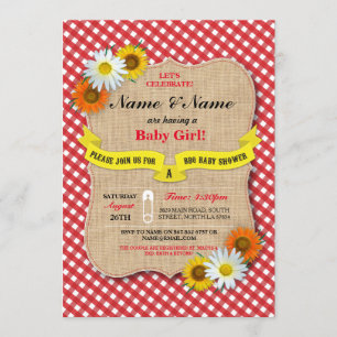 Couples Baby shower BBQ BaByQ Invitation ou garçon