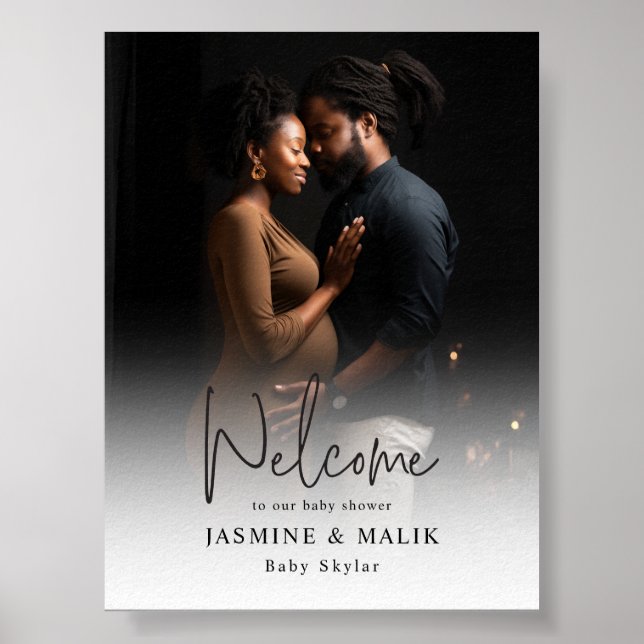 Couple's Baby Shower Personalisiert Foto Poster (Vorne)