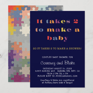 Couples Baby showers Invitation Navy