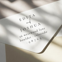 Couple's Chic Calligraphy Wedding Rücksendeadresse