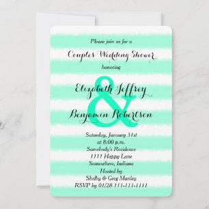 Couples Coed Wedding shower Invitation Aquarelle