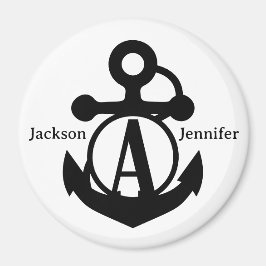 Couple's Custom A Initial Anchor Cruise Door Magnet