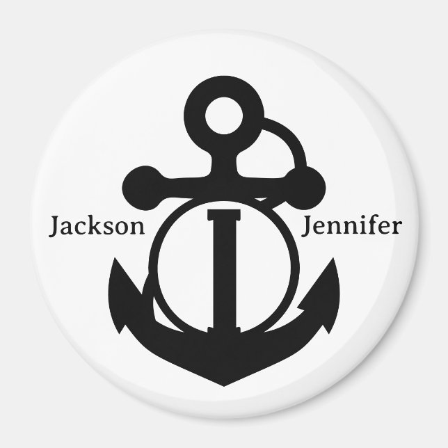 Couple's Custom I Initial Anchor Cruise Door Magnet (Vorne)