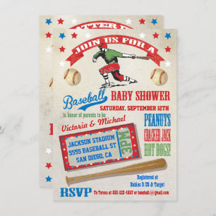 Couples de baseball Baby Shower Invitations