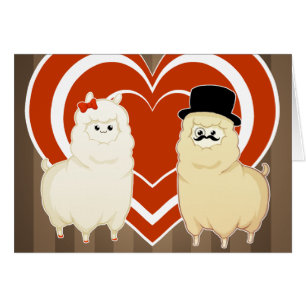 Couples de fantaisie mignons d'alpaga